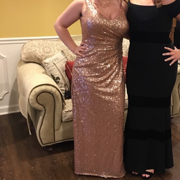 Alfredo Angelo RoseGold Sequin Formal, Prom Dress - Picture 5 of 5